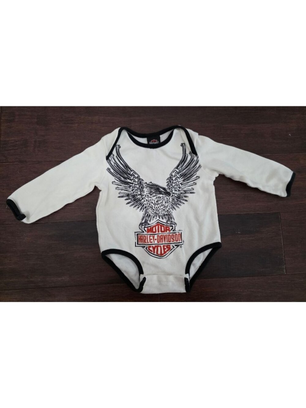 Harley Davidson Longsleeve Onsie 12 Month Snap Closure
